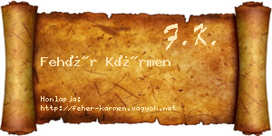 Fehér Kármen névjegykártya