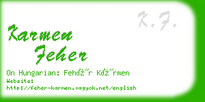 karmen feher business card